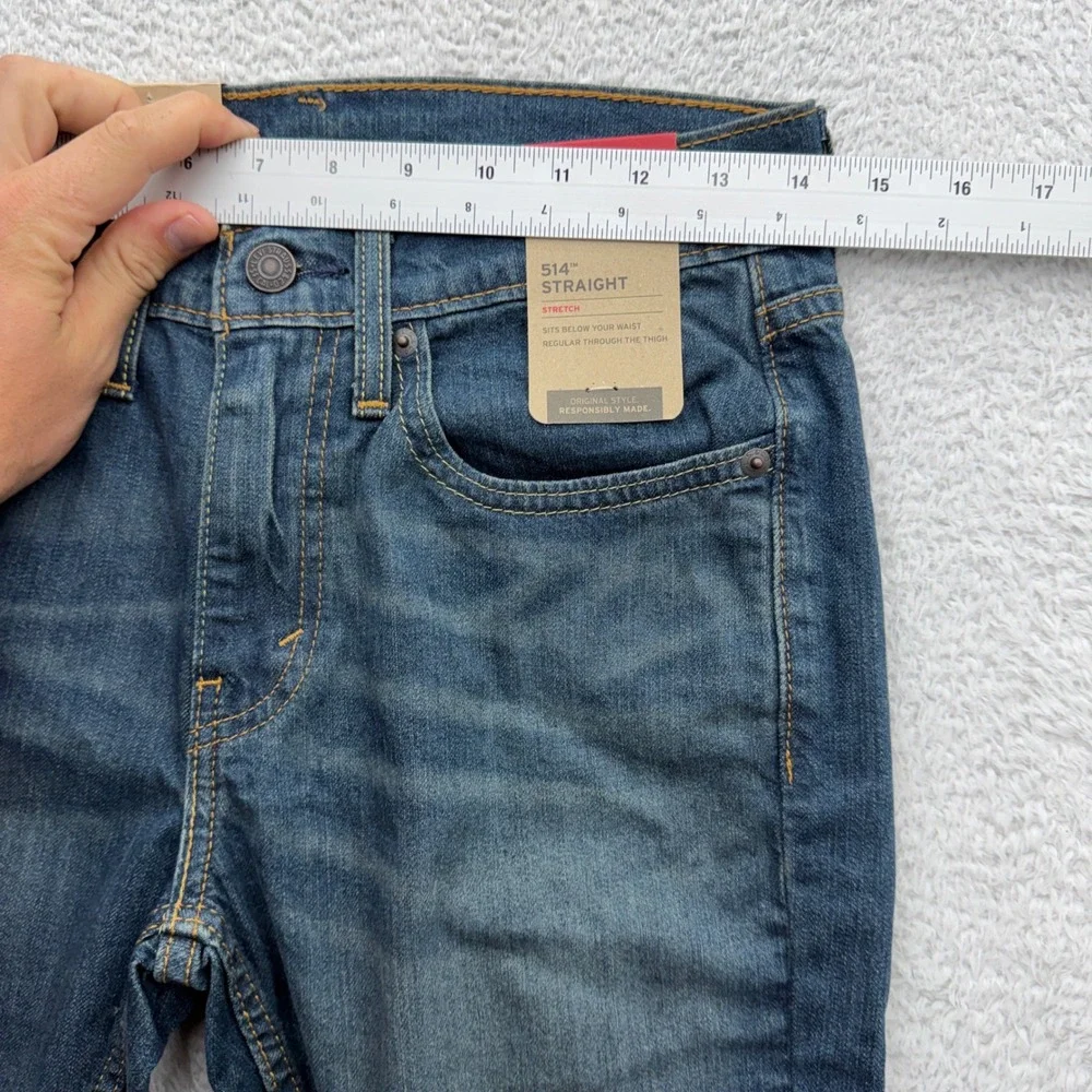 Levis 514 Straight Stretch Mens Jeans Blue Medium Wash 28x30 005148403 NWT